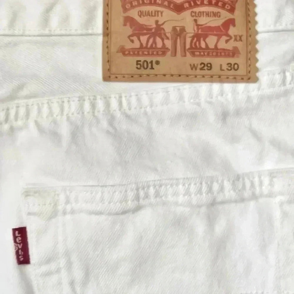 Levi's 501 Button Fly White Size 29×30 EUC - Picture 12 of 12